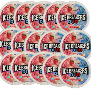 15 Pack ICE BREAKERS Duo Strawberry Sugar Free Mints 1.3oz Exp 4/26 - Picture 1 of 2