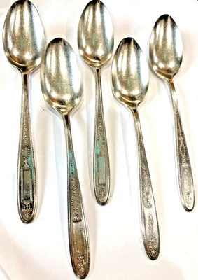 Juego de 5 cucharadas/sopa ovalada plato comunitario Oneida Grosvenor 1921 Foto 1 de 4