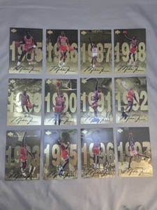 MINT SET 1998 UPPER DECK MICHAEL JORDAN GATORADE GOLD FOIL 12 CARDS JUMBO SET - Picture 1 of 12