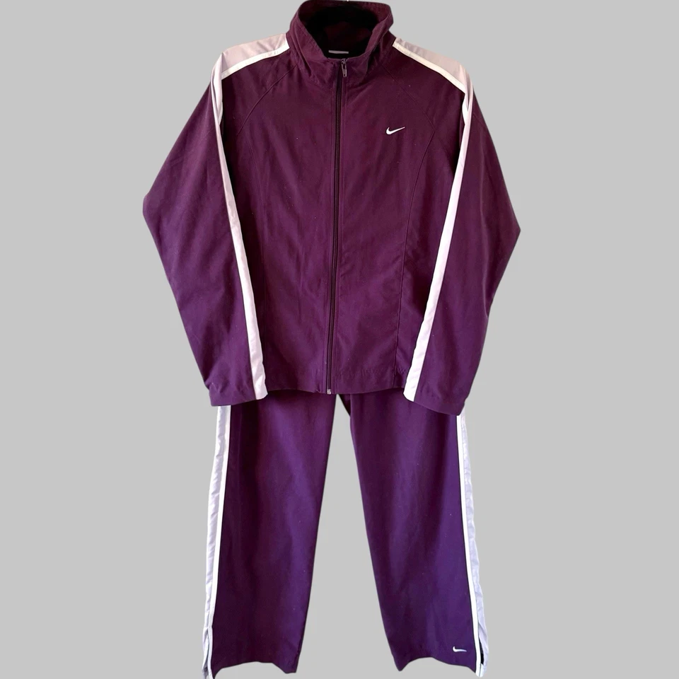 Nike De Colección Y2K Para Mujer M 8-10 Medio Púrpura Chándal Rompevientos Chaqueta Pantalones Conjunto Foto 1 de 4
