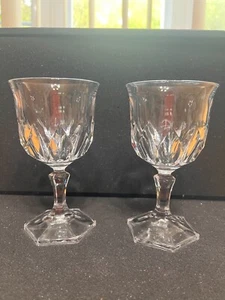 TWO CRISTAL D'ARQUES CHAUMONT LEAD CRYSTAL WATER GOBLETS 5 1/4" TALL - Picture 1 of 5
