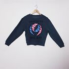 Grateful Dead Jumper Mens S Small Grey 2014 Steal Your Face Floral Sweater