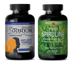 weight loss caps - GRAY HAIR - SPIRULINA COMBO 2B - PABA q - Picture 1 of 12
