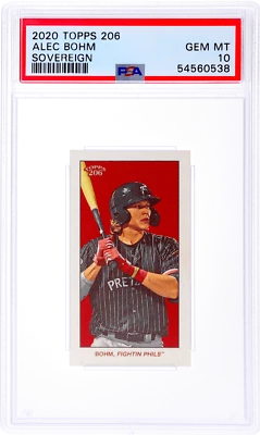 2020 Topps 206 Alec Bohm Wave 3 Sovereign Back #9 PSA 10 Rookie RC - Image 1 of 2