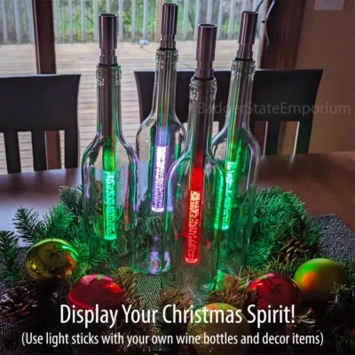 Pack of 2 LED Light Sticks for Wine Bottles Lamps Christmas Decorations 7 Colors - Image 1 of 4