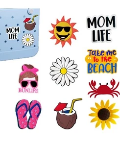 9 Piece Charms for Bogg Bag Bag Beach Tote Bag Rubber Beach Bag, Decoration - Picture 1 of 3