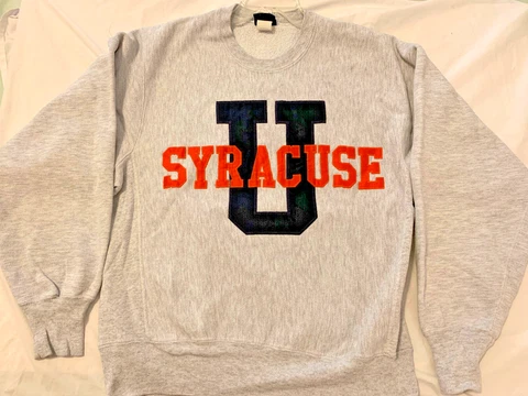 Vintage 80s Syracuse University Embroidered Crewneck Sweatshirt Womens Large USA Cover
