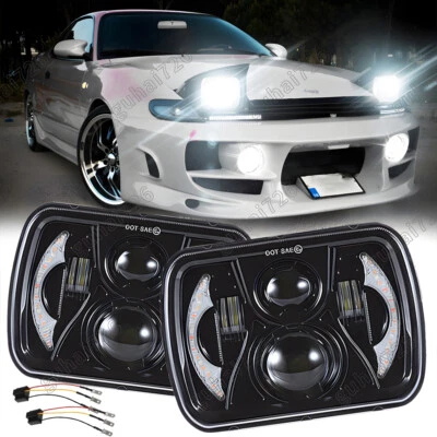 Nuevo par de faros LED 5x7" 7x6" haz alto/bajo DRL para Toyota Celica 1982-1993 Foto 1 de 4
