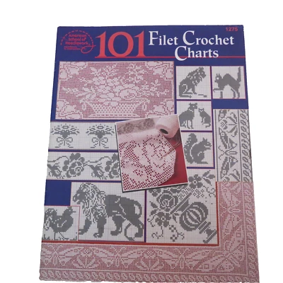 101 Filet Crochet Charts Rita Weiss 1275 ASN American School of Needlework - Image 1 of 3