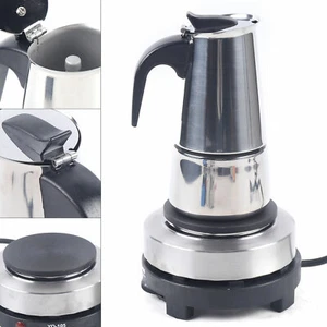 NEW Stainless Steel Stovetop Espresso Coffee Maker Moka Pot Electric 4 Cups US - Picture 1 of 20