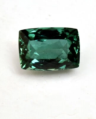 Natural Mozambique Green Tourmaline 11.25 Ct Cushion Cut Loose Gemstone TREATED - Image 1 of 4