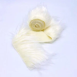 Ivory Faux Fur Fabric Sold By Ribbon Strips (60 " Wide) Pre Cut Fabric - Picture 1 of 8