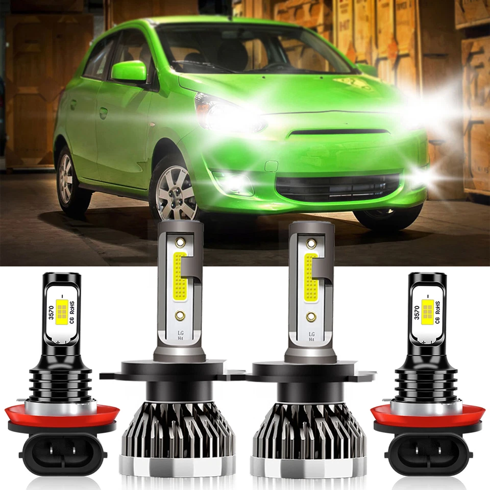 Kit de bombilla de faros LED de coche 6000K para Mitsubishi Mirage 2014-2019 Foto 1 de 4