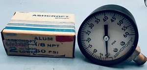 DRESSER ASHCROFT 2" ALUM PRESSURE GAUGE 0-60 PSI 1/8" NPT ⏱️FREE SHIPPING⏱️ - Picture 1 of 3