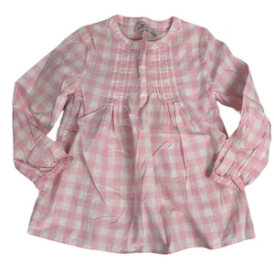 Vineyard Vines Girls Lookout Gingham Popover size 7/8 Pink White - Picture 1 of 7