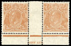 Australia 1926 KGV 5d orange-brown Die II &quot;JOHN ASH&quot; Imprint pair MNH. SG 103a.