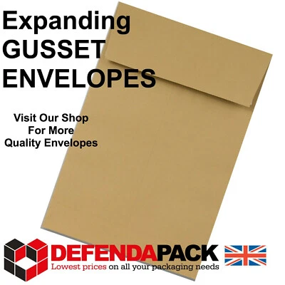MANILLA PAPER ENVELOPES C6 C5 C4 C3 GUSSET EXPANDING POSTAL POSTING PEEL & SEAL - Image 1 of 2