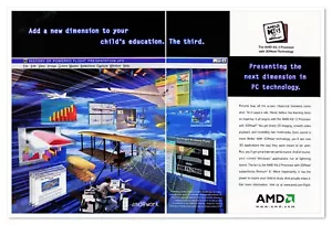 AMD K6-2 Microprocessor Third Dimension Vintage 1998 2-Page Print Magazine Ad - Picture 1 of 6