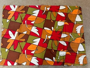 Tessuto vintage anni 60 70 mod margherita retrò fiori floreali rosso verde arancione 20”x30” - Foto 1 di 8