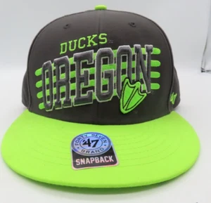 UO University Of Oregon Ducks 47 Brand Snapback Flat Brim Hat Cap - Picture 1 of 18