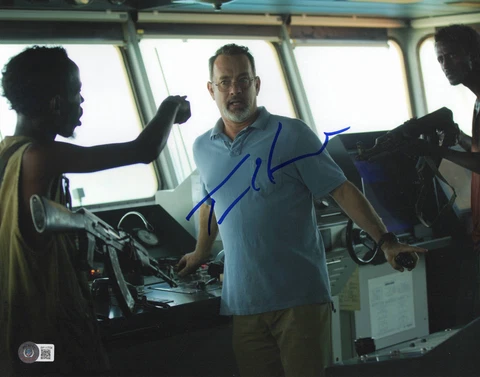 L@@K TOM HANKS SIGNED AUTOGRAPH CAPTAIN PHILLIPS  11X14 PHOTO BAS BECKETT COA Cover