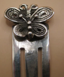 A Beautiful Solid Silver 925 Bookmark With A Butterfly Topper - Paper Money Clip - Picture 1 of 5