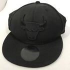New Era Mens Hat Chicago Bulls 59fifty NBA All Black Out Fitted Cap 7 1/8