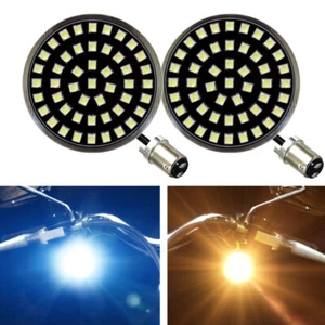 Señales de giro delanteras Harley LED Eagle Lights Midnight 2" con luz blanca de circulación - Imagen 1 de 2