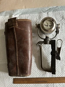 Antique 1929 Tapley & Co Totton Brake Meter Automotive Device Gauge Leather Case - Picture 1 of 13