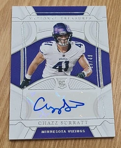 2021 National Treasures Rookie Red Chazz Surratt RC Auto 18/49 Vikings - Picture 1 of 3