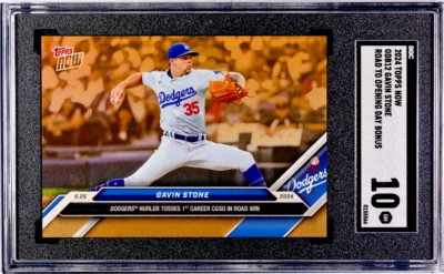 GAVIN STONE WS Champion 2024 TOPPS NOW RTOD * BONUS  CARD ODB-12 DODGERS SGC 10 - Image 1 of 2