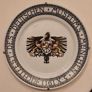 Porzellanteller Kgl. Nymphenburg   Richtfest Deutsches Museum München 05.10.1911 - Bild 1 von 6