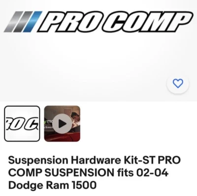 Suspension Hardware Kit-ST PRO COMP SUSPENSION fits 02-04 Dodge Ram 1500 Foto 1 de 4