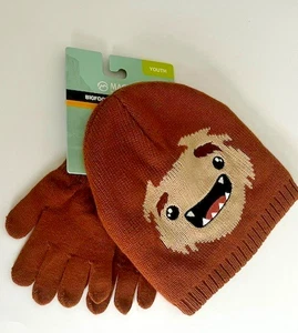 Conjunto de gorro y guantes Bigfoot Sasquatch para niños talla única algunos elásticos - Imagen 1 de 5
