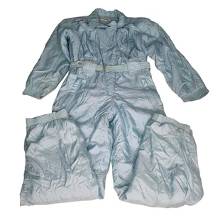 VINTAGE 80's Ski Snow Jumpsuit Suit Relaxed Fit Size Womens 36 XS-M Sky Blue - Picture 1 of 9