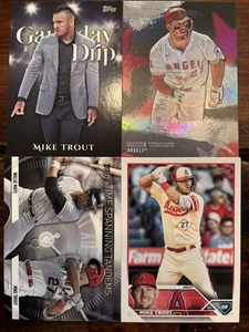 Mike Trout 4 Card LOT! Gameday Drip / Stars Of MLB / Time Spanning Tandems - Afbeelding 1 van 1