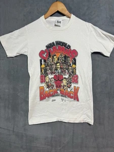 Vtg Chicago BULLS 1992 NBA World Champs Caricature T Shirt Y Large/adult XS - Picture 1 of 12
