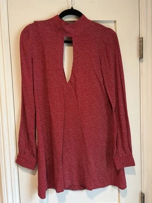 FLYNN  SKYE Women’s LEAH Floral Cut Out Mock neck Blouson Mini Dress  sz S - Image 1 of 4