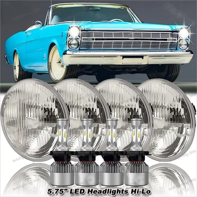 Круглые светодиодные фары для Ford Galaxie 500 1962-1974 4 шт 5,75 дюйма 5-3/4 дюйма - Изображение 1 из 4