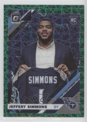 2019 Panini Donruss Optic Rookies Green Velocity Prizm Jeffery Simmons Rookie RC - Image 1 of 2