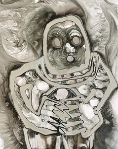 Tonito Original Painting.Incredible Organic art.ALL For me.Otherworldly Figure - Picture 1 of 3