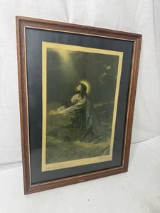 HEINRICH HOFMANN Signed CHRIST IN THE GARDEN OF GETHSEMANE 17"x13" - Picture 1 of 6