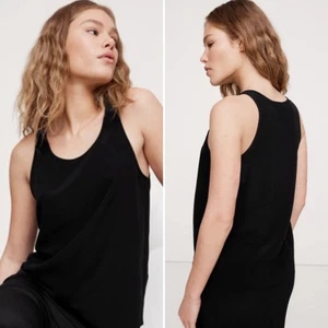NWT Banana Republic Matte Silk Tank Top SMALL Black Classic Sleeveless Blouse - Picture 1 of 8