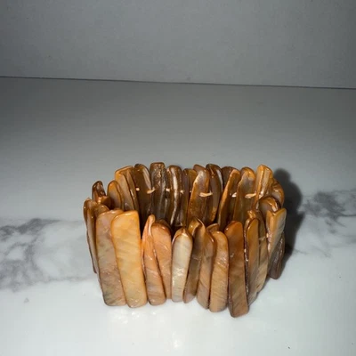 Pulsera llamativa color ámbar naranja rebanadas grandes Foto 1 de 4