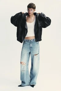 Zara Faux Leather Jacket S TikTok giacca di pelle nera donna virale 4391/872/800 - Foto 1 di 4