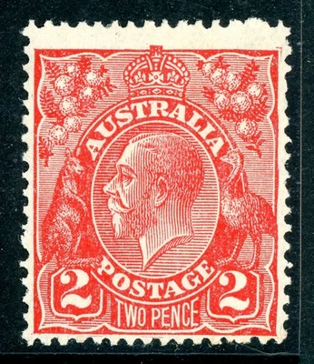 Australia KGV 2p Carmine Perf 14 Wmk Multiple CrA  Mint Q943 - Image 1 of 4