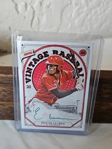 2023 Elly De La Cruz Onyx Vintage Rookie On Card Autogragh Green Ink /50 Auto - Picture 1 of 7