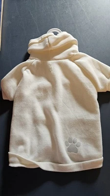 Linda sudadera con capucha blanca crema Top Paw pequeña Foto 1 de 4