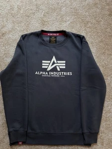 Alpha Industries Sweater Pullover Logo Grau Dunkelgrau Gr. L  - Bild 1 von 6