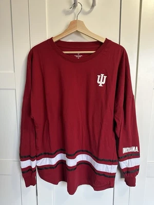 Pulôver feminino Colosseum Indiana Hoosiers manga longa camiseta tamanho grande - Imagem 1 de 4